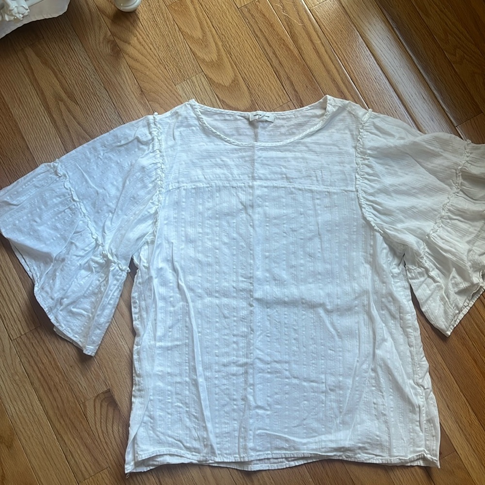 White Flowy Beach Lunch Lounge Blouse